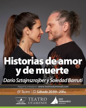Darío Sztajnszrajber y Soledad Barruti en "HISTORIAS DE AMOR Y DE MUERTE"